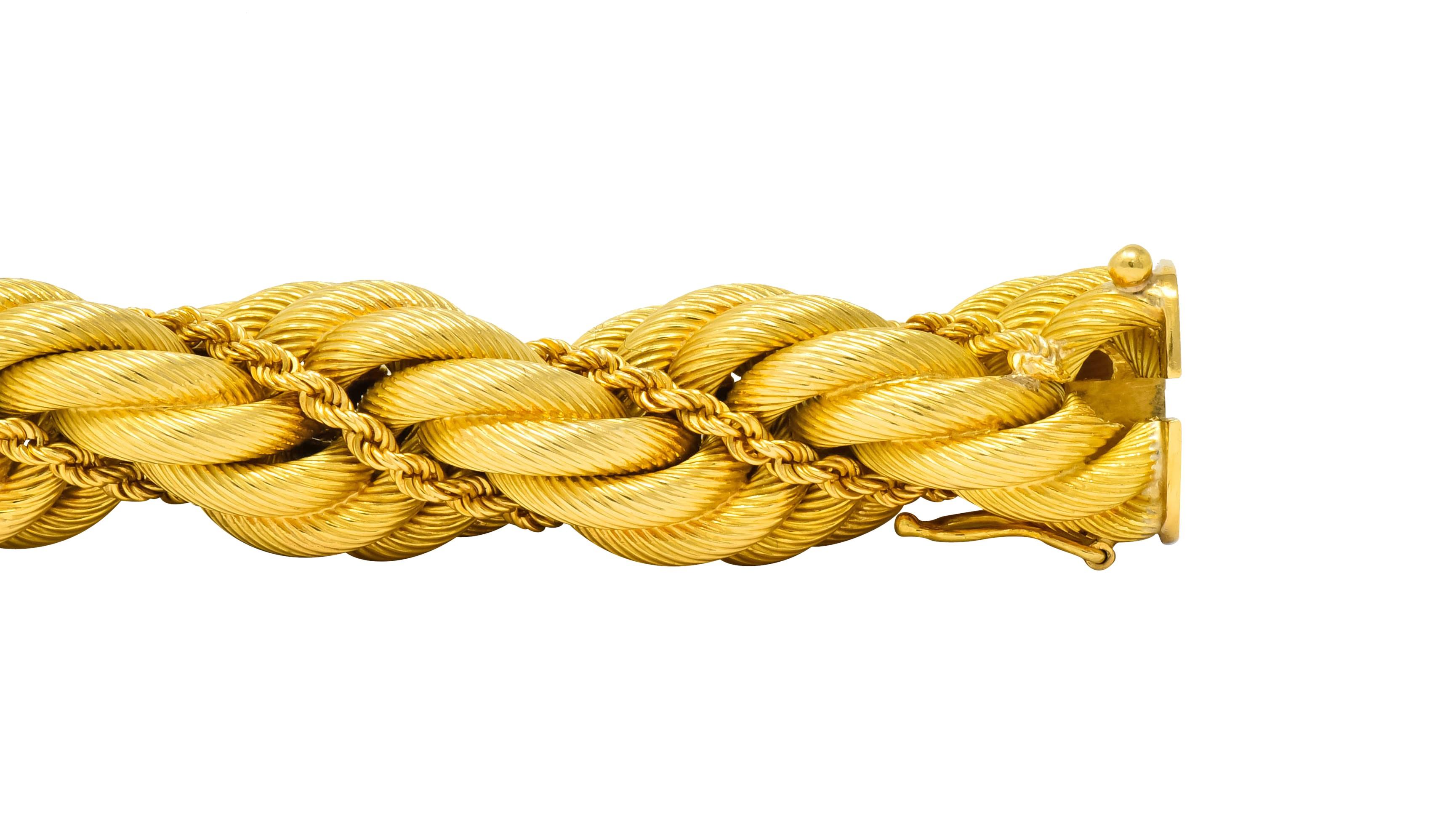 Tiffany & Co. Vintage 18 Karat Gold Large Twisted Rope Bracelet, circa 1970 4