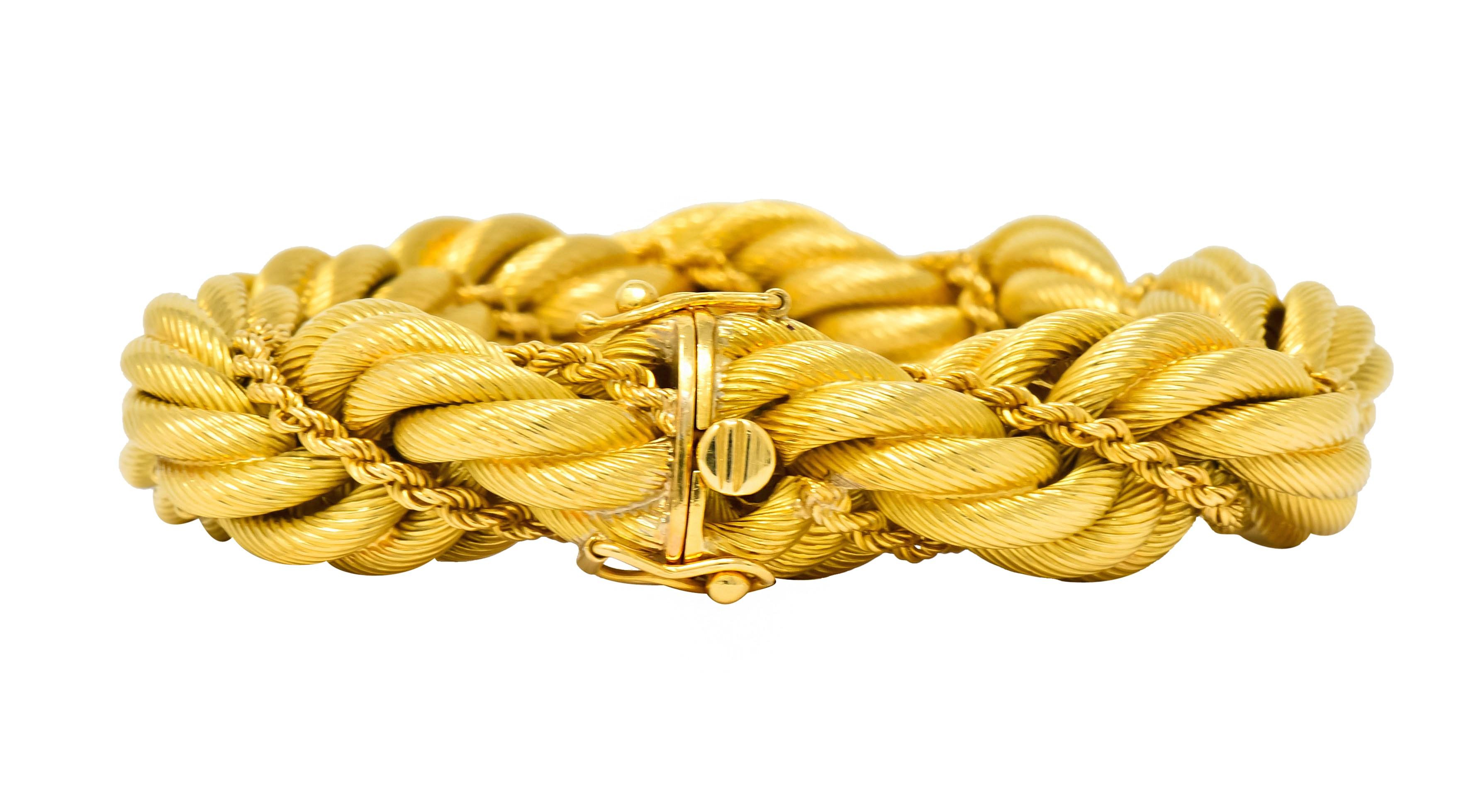 Contemporary Tiffany & Co. Vintage 18 Karat Gold Large Twisted Rope Bracelet, circa 1970