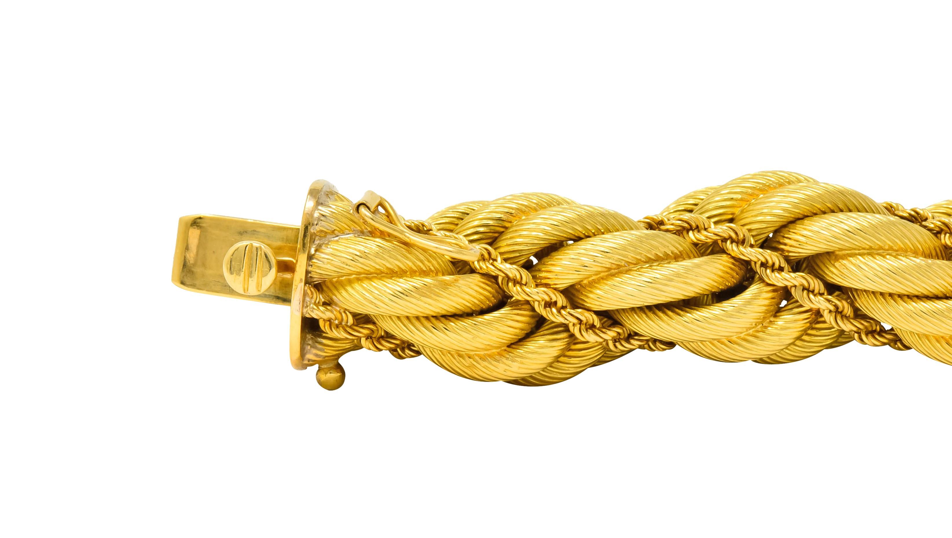 Tiffany & Co. Vintage 18 Karat Gold Large Twisted Rope Bracelet, circa 1970 1