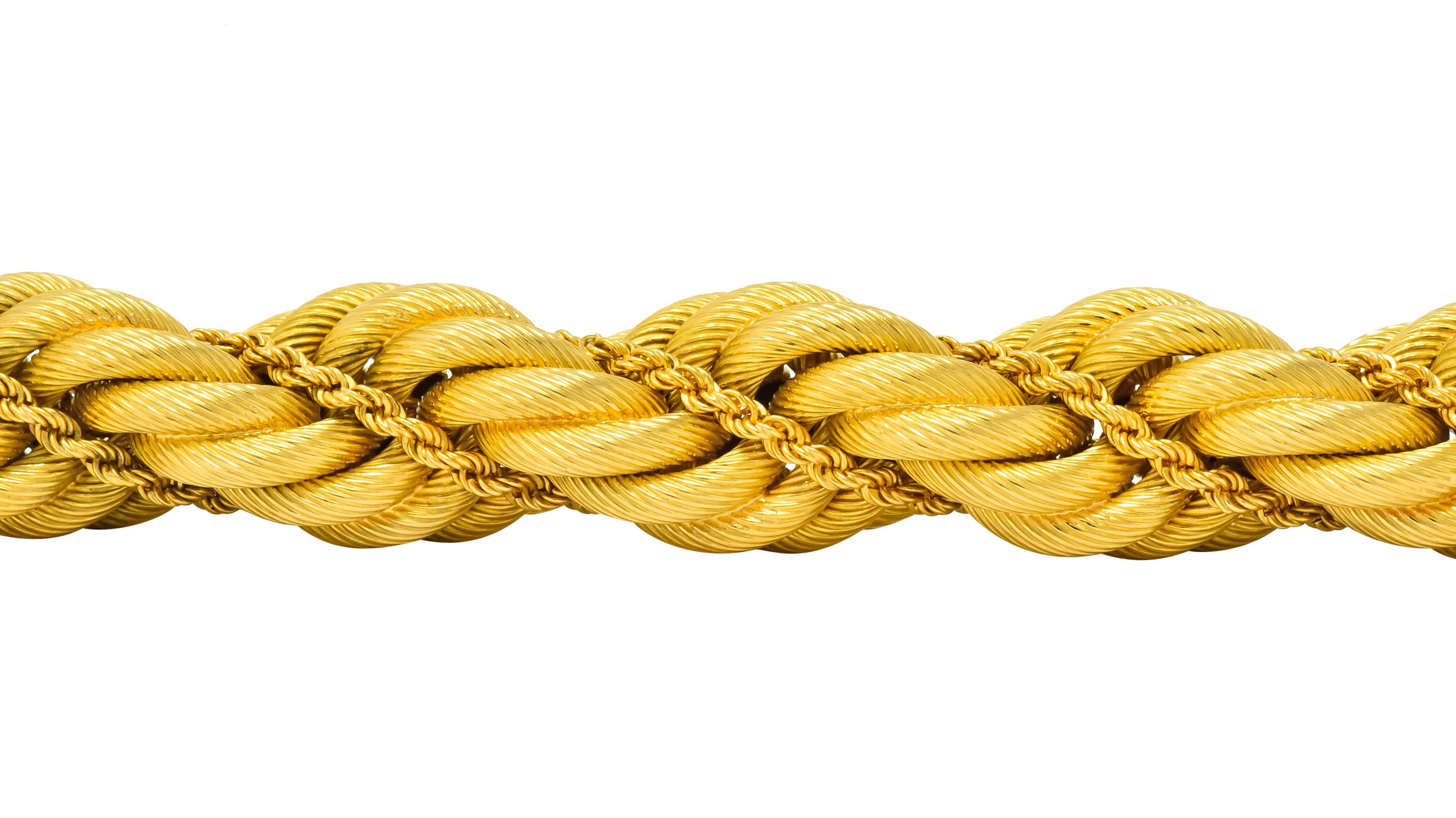 Tiffany & Co. Vintage 18 Karat Gold Large Twisted Rope Bracelet, circa 1970 2