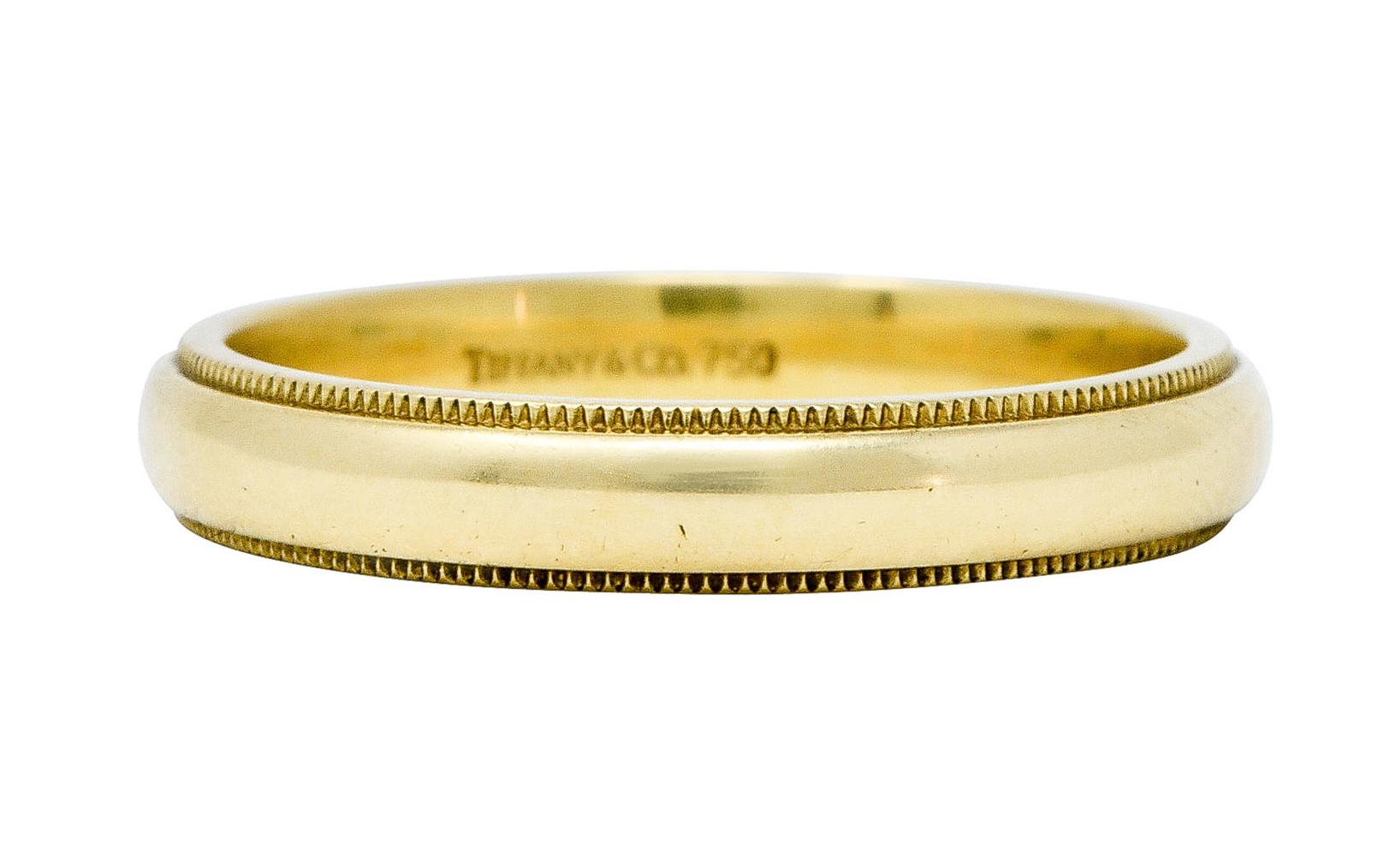 Contemporary Tiffany & Co. Vintage 18 Karat Gold Men's Wedding Band Ring