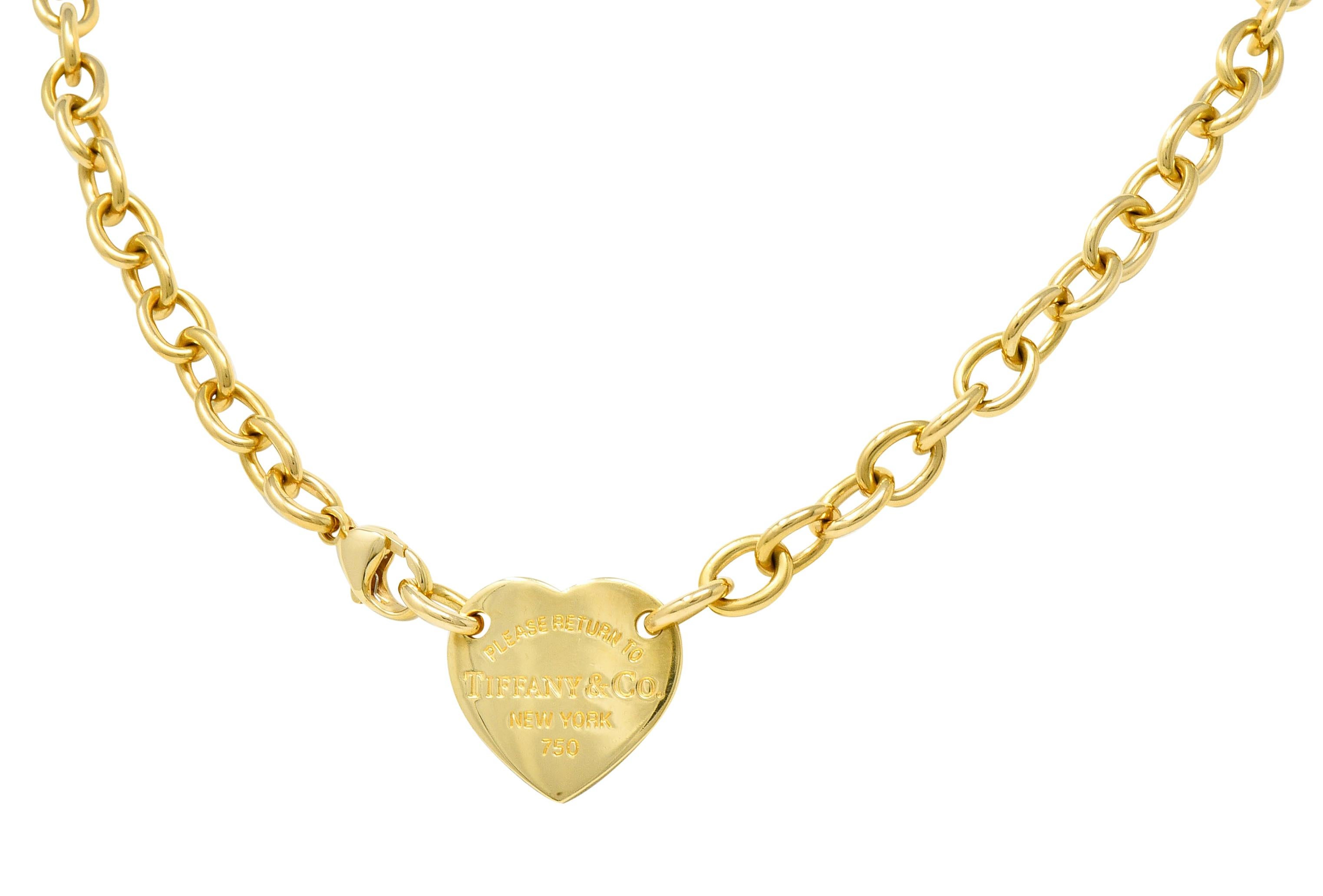 tiffany thick chain heart necklace
