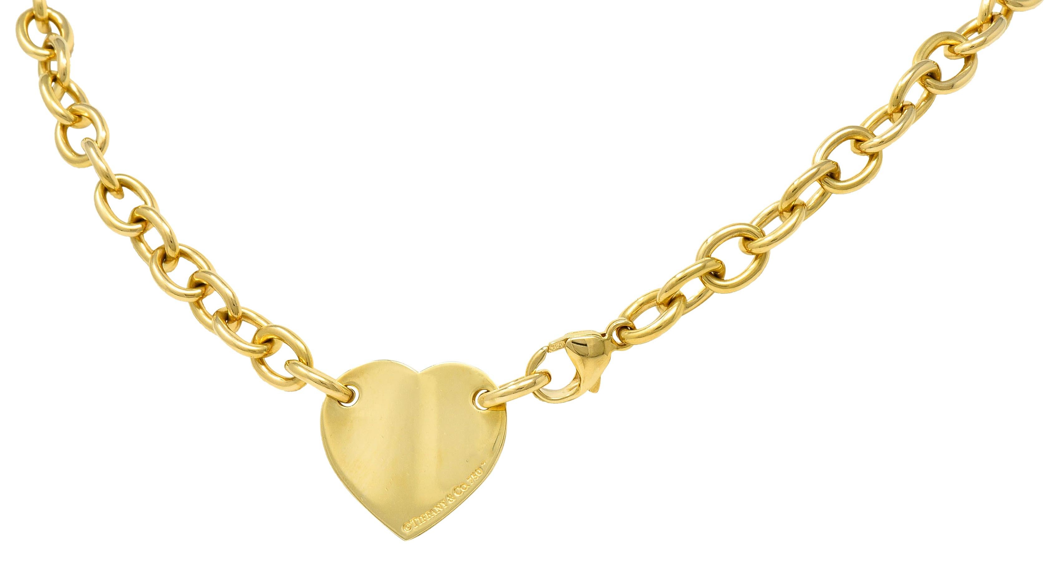 Contemporary Tiffany & Co. Vintage 18 Karat Gold Tiffany Heart Collar Necklace