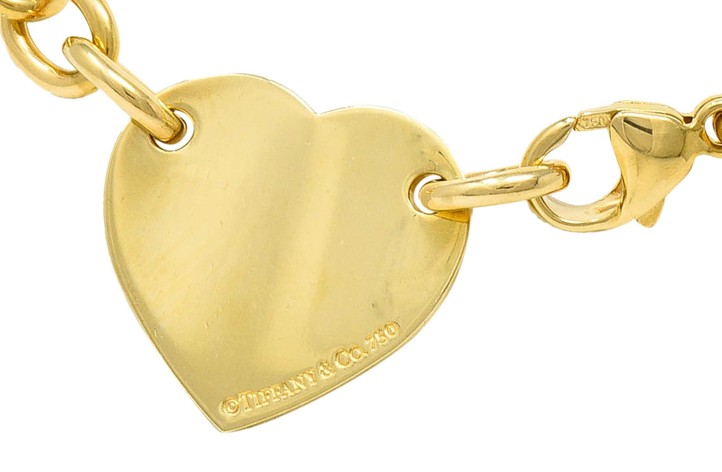 Women's or Men's Tiffany & Co. Vintage 18 Karat Gold Tiffany Heart Collar Necklace