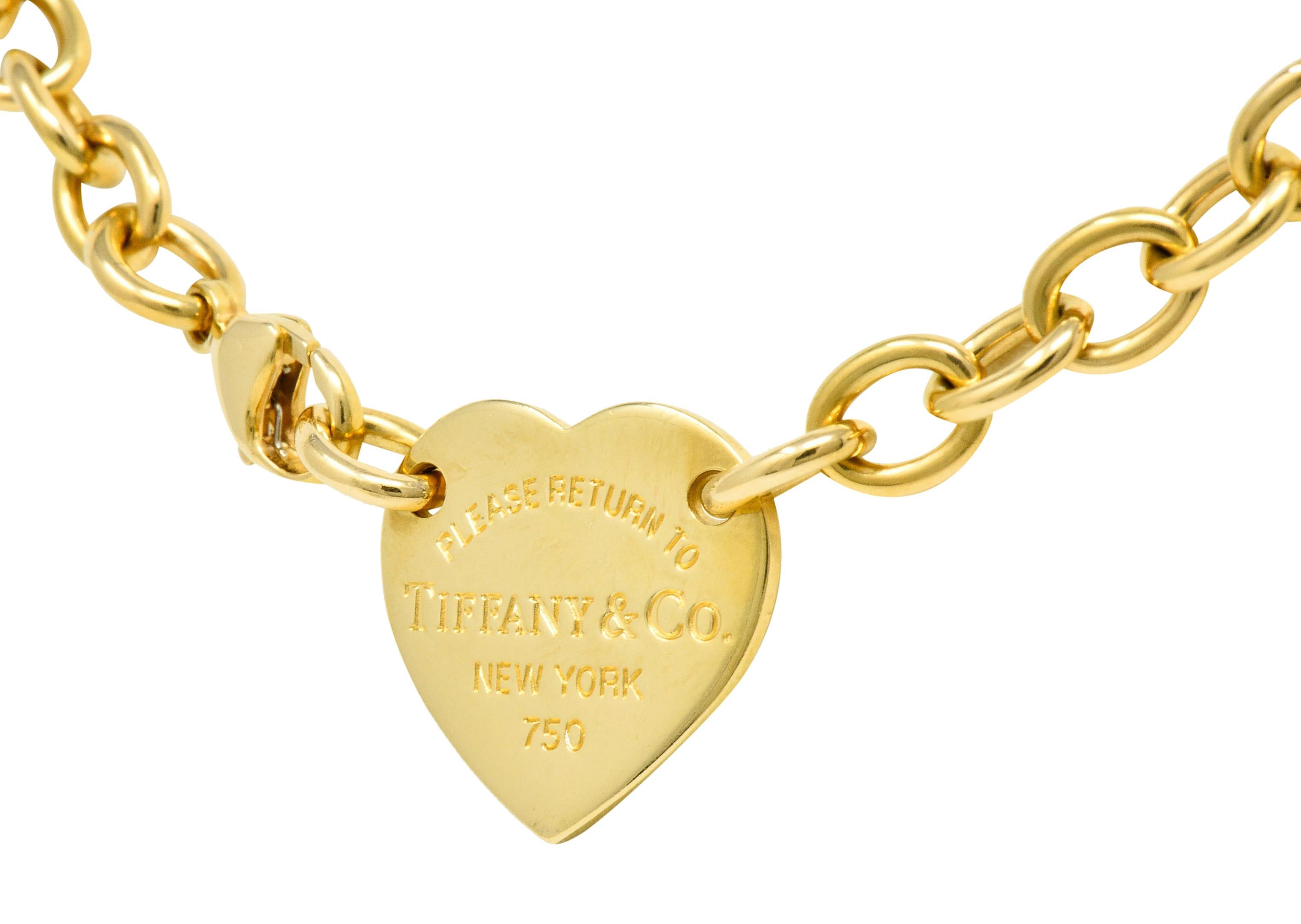 Tiffany & Co. Vintage 18 Karat Gold Tiffany Heart Collar Necklace 1