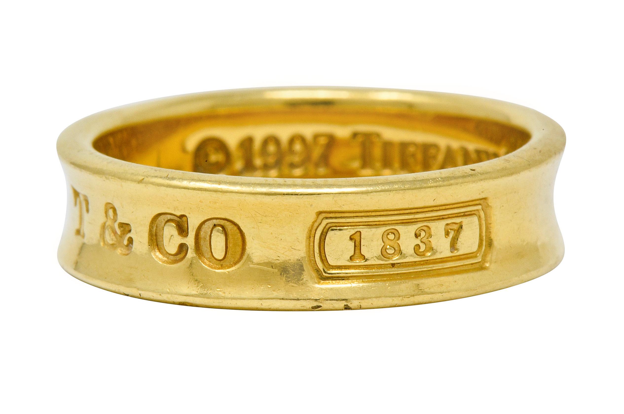 Contemporary Tiffany & Co. Vintage 18 Karat Gold Unisex 1837 Band Ring