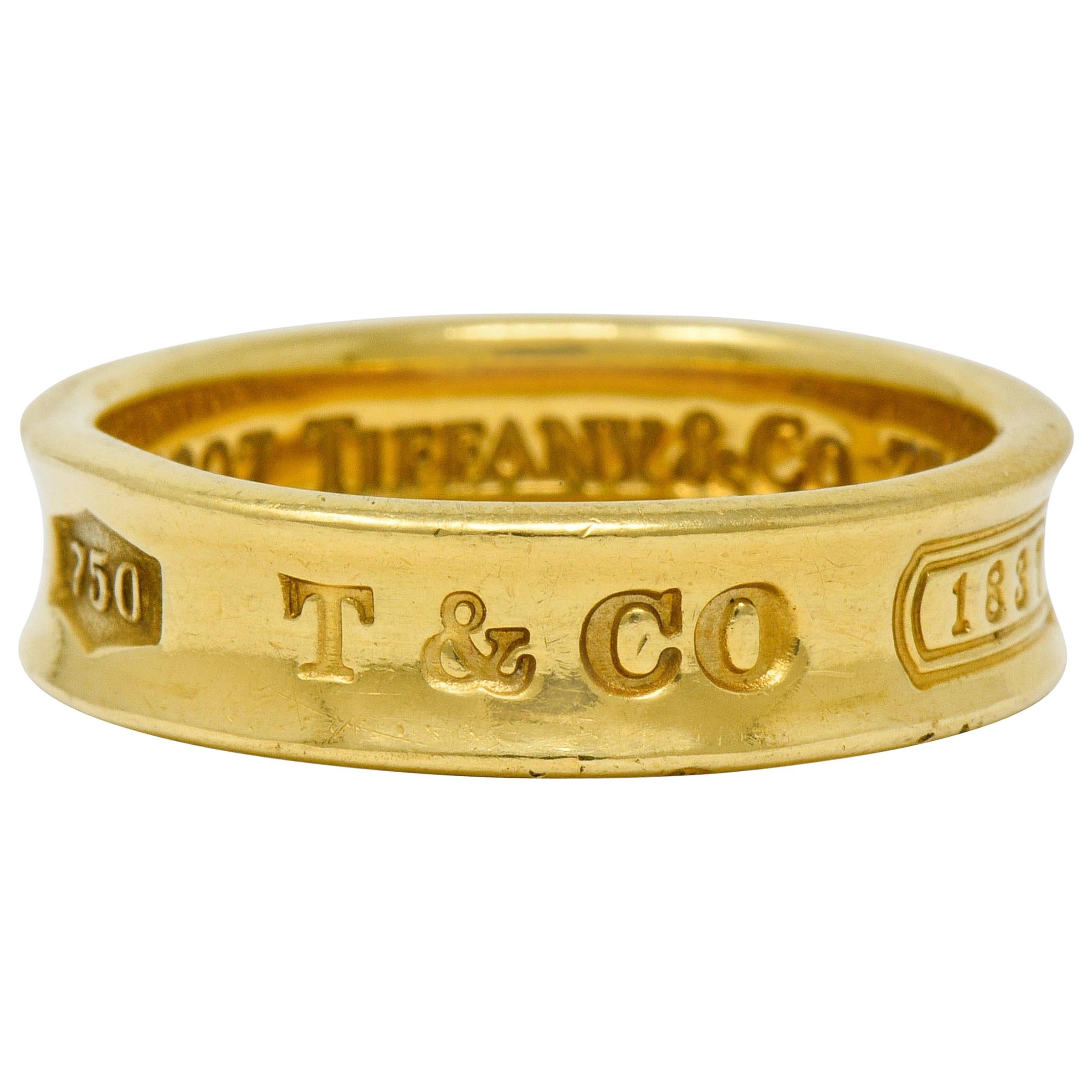 Tiffany & Co. Vintage 18 Karat Gold Unisex 1837 Band Ring