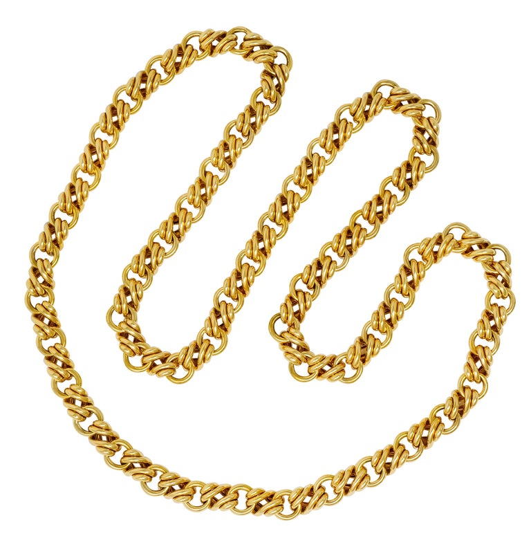 Curbed Chain Tiffany and Co. Vintage 18 Karat Yellow Gold Curbed Link Necklace at ...