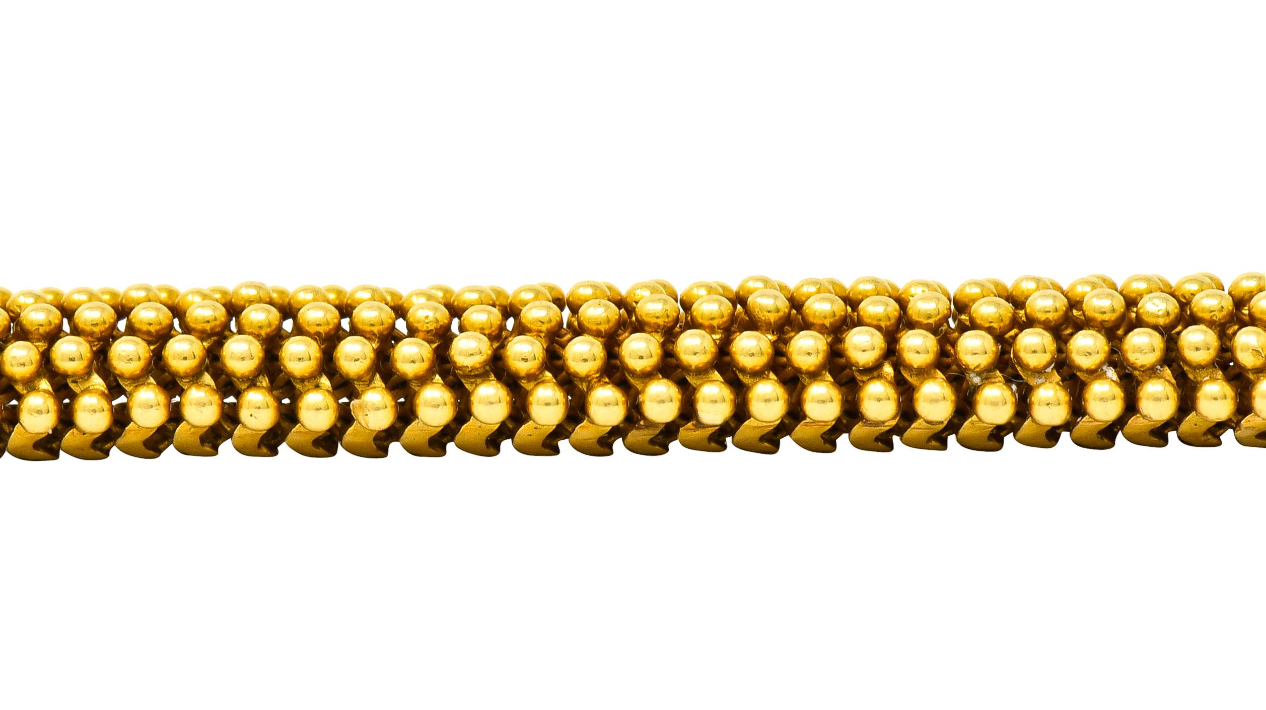 Tiffany & Co. Vintage 18 Karat Yellow Gold Beaded Link Bracelet 5