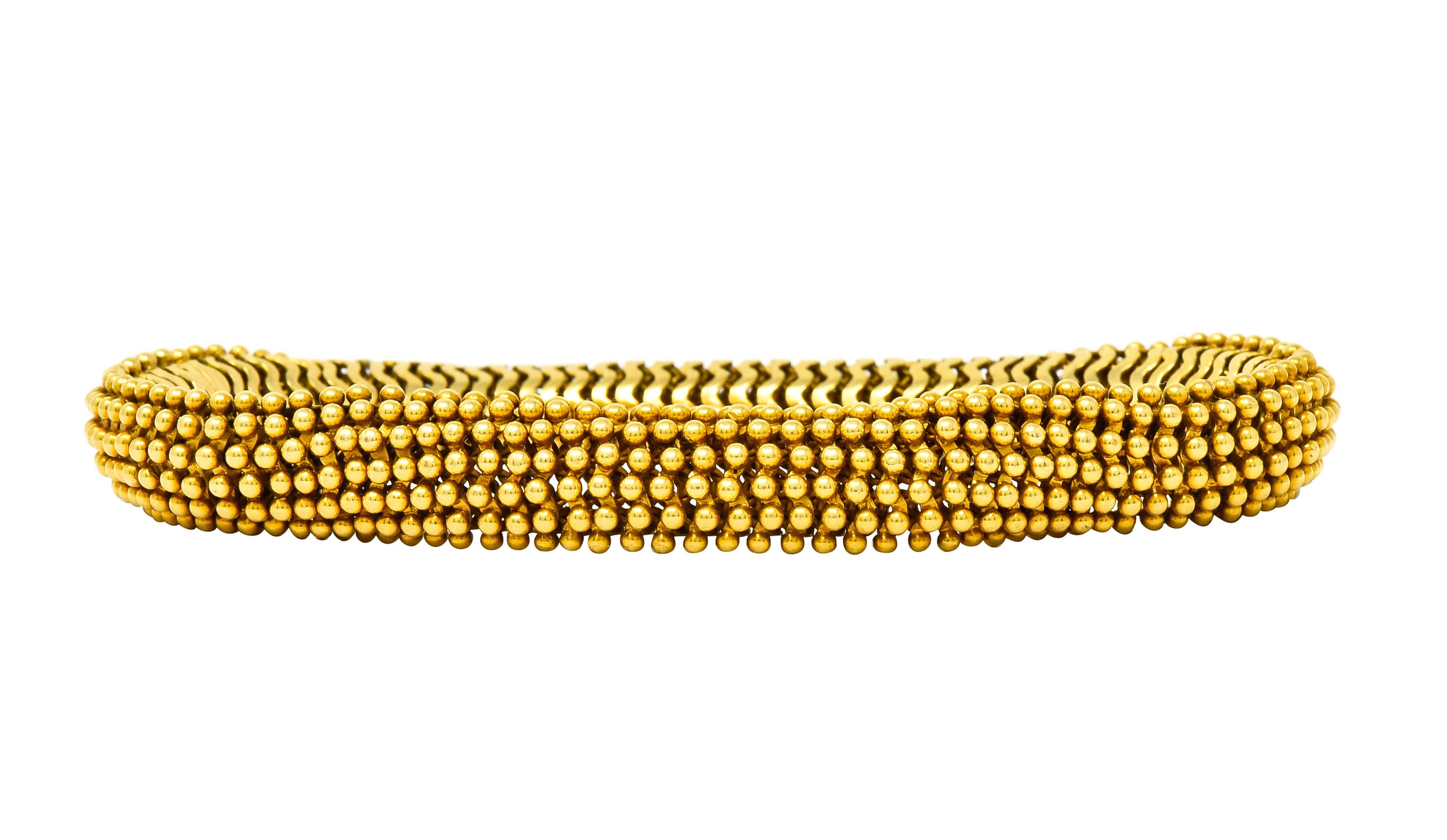 Tiffany & Co. Vintage 18 Karat Yellow Gold Beaded Link Bracelet 6