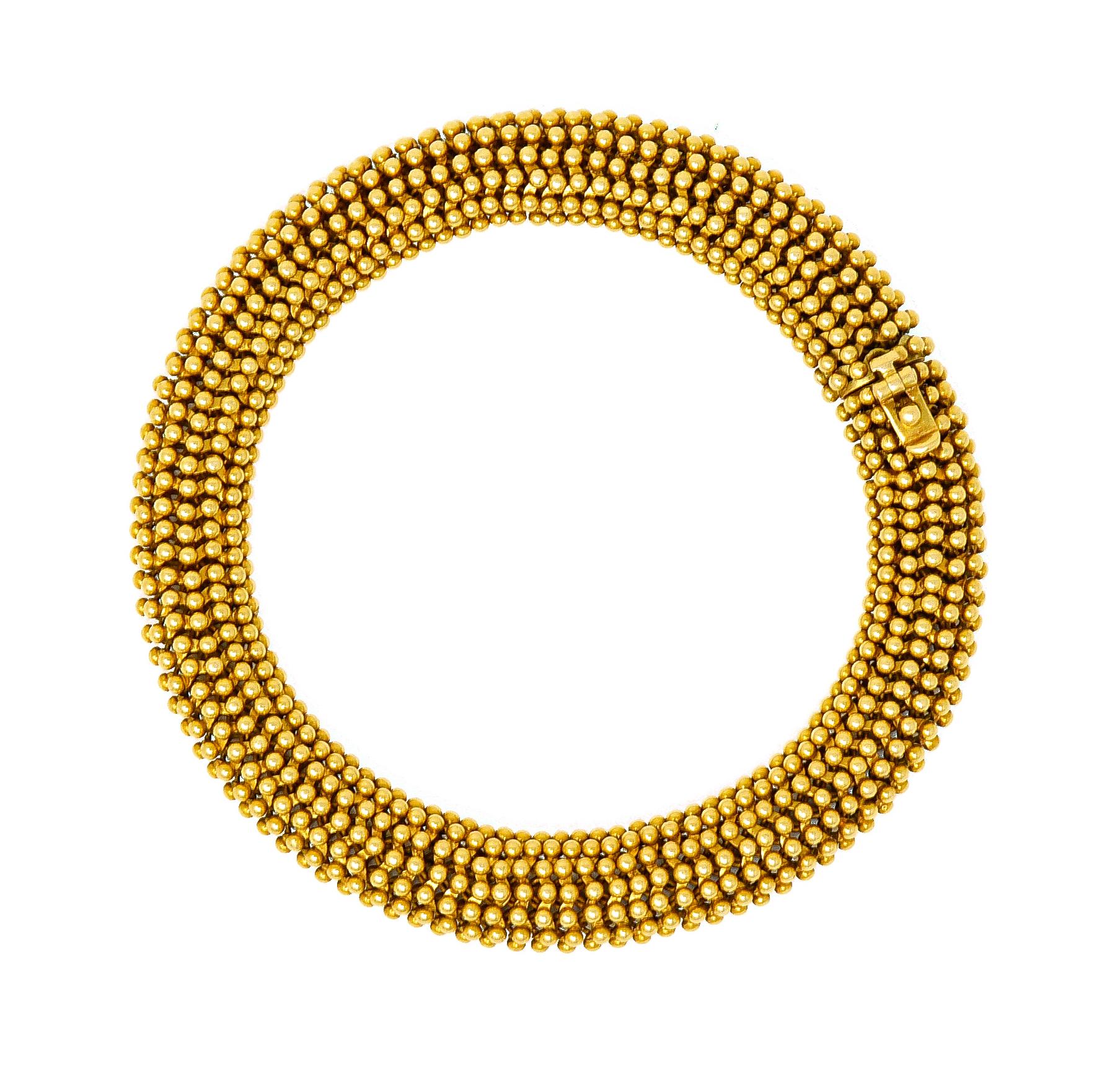 Tiffany & Co. Vintage 18 Karat Yellow Gold Beaded Link Bracelet 7