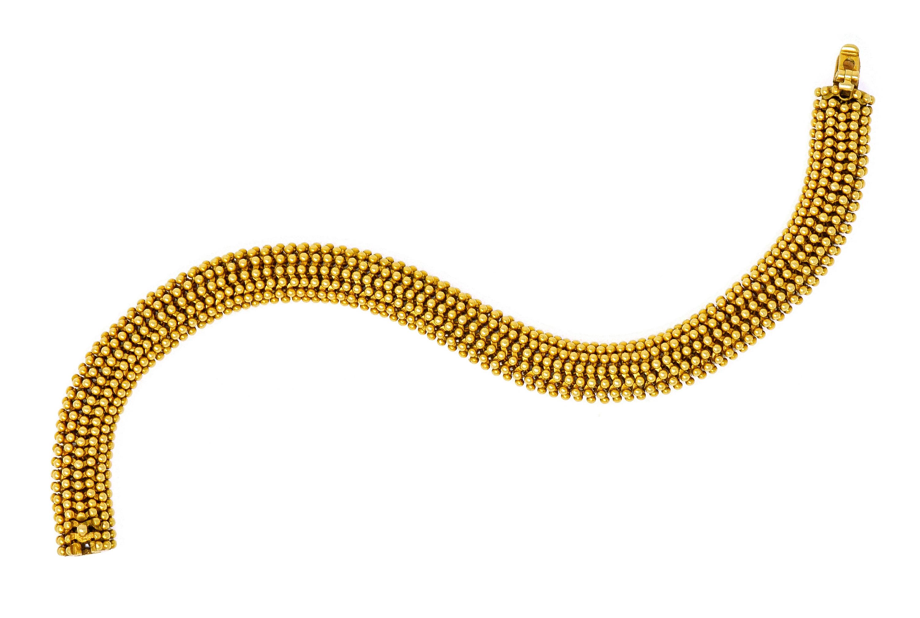 Tiffany & Co. Vintage 18 Karat Yellow Gold Beaded Link Bracelet 8