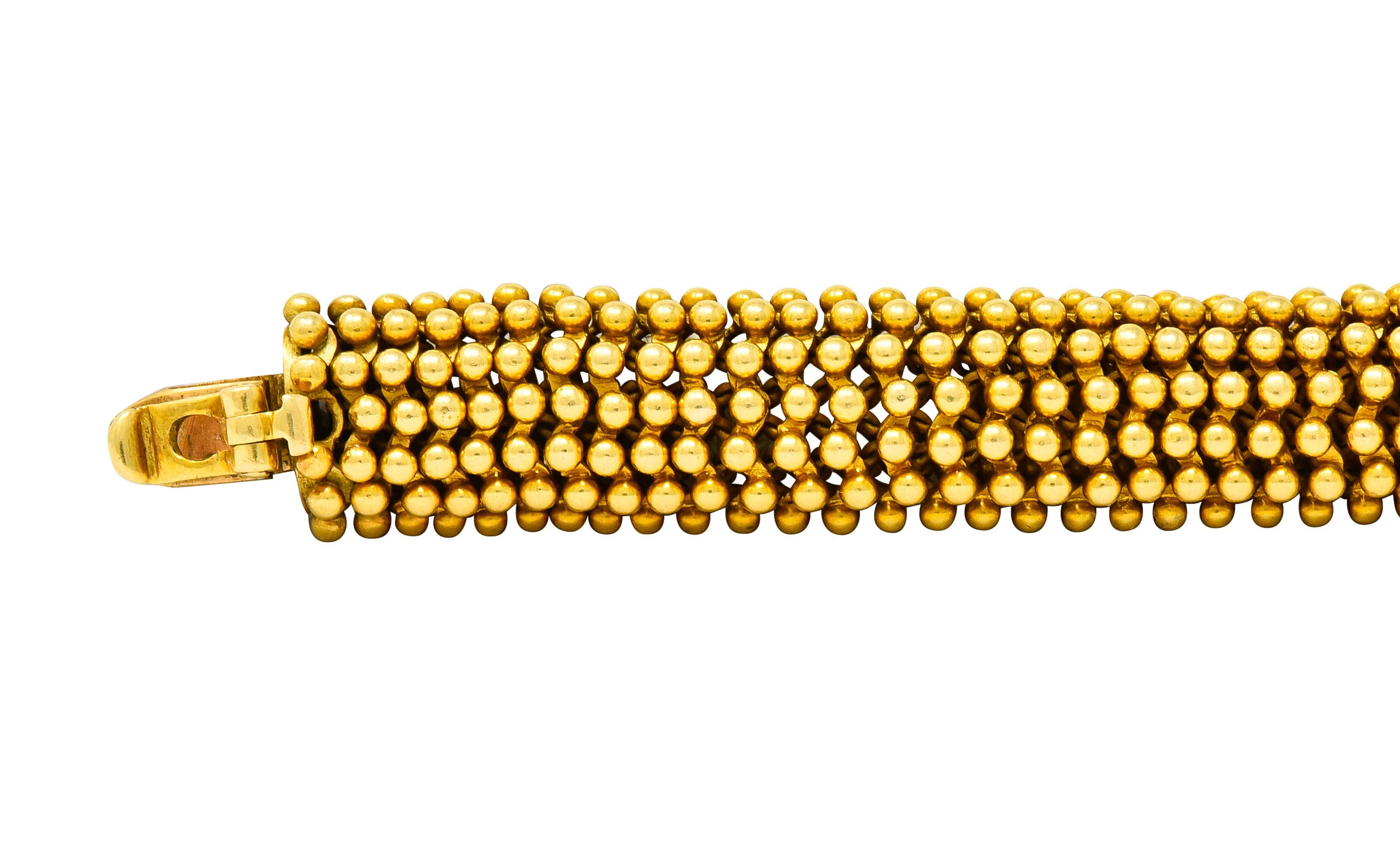 Women's or Men's Tiffany & Co. Vintage 18 Karat Yellow Gold Beaded Link Bracelet