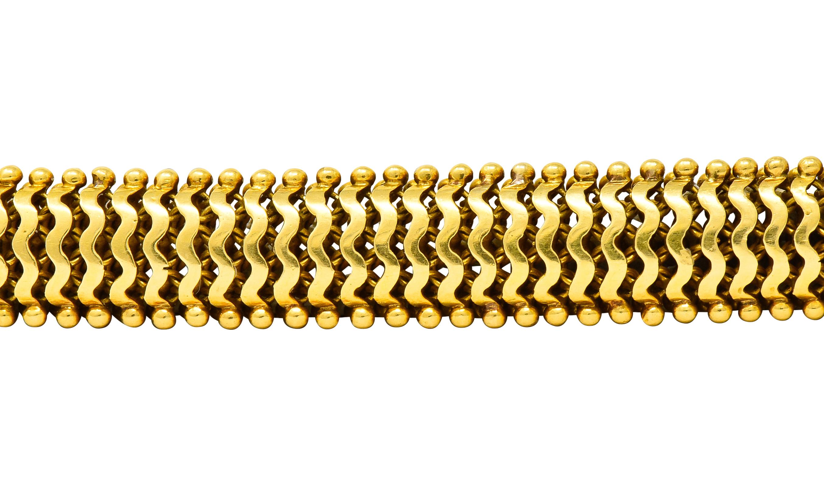 Tiffany & Co. Vintage 18 Karat Yellow Gold Beaded Link Bracelet 3
