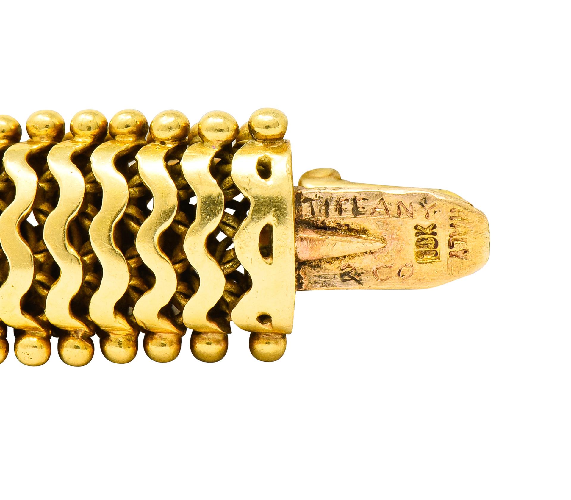 Tiffany & Co. Vintage 18 Karat Yellow Gold Beaded Link Bracelet 4