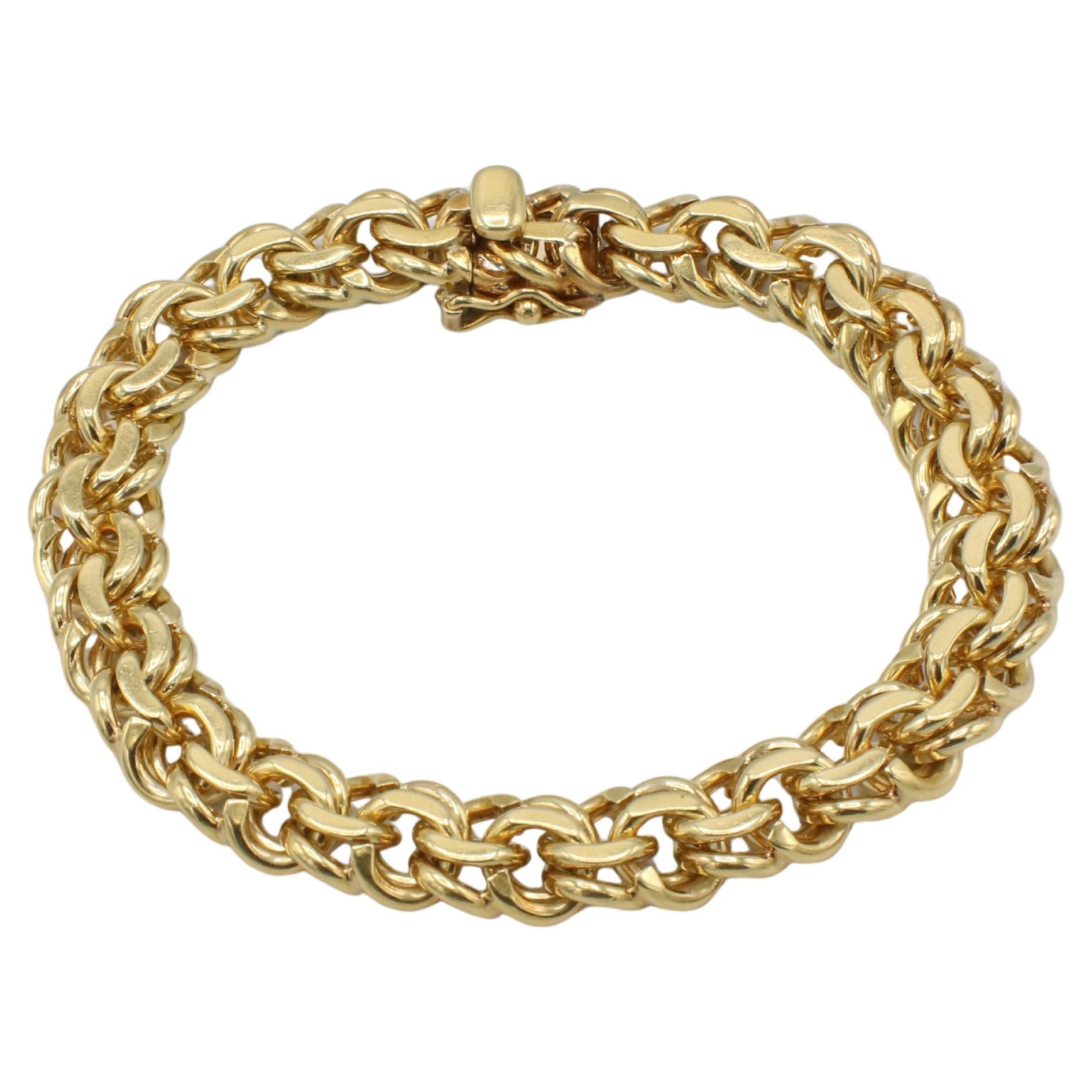 Tiffany & Co. Pulsera vintage de eslabones de cadena de oro amarillo de 18 quilates en venta