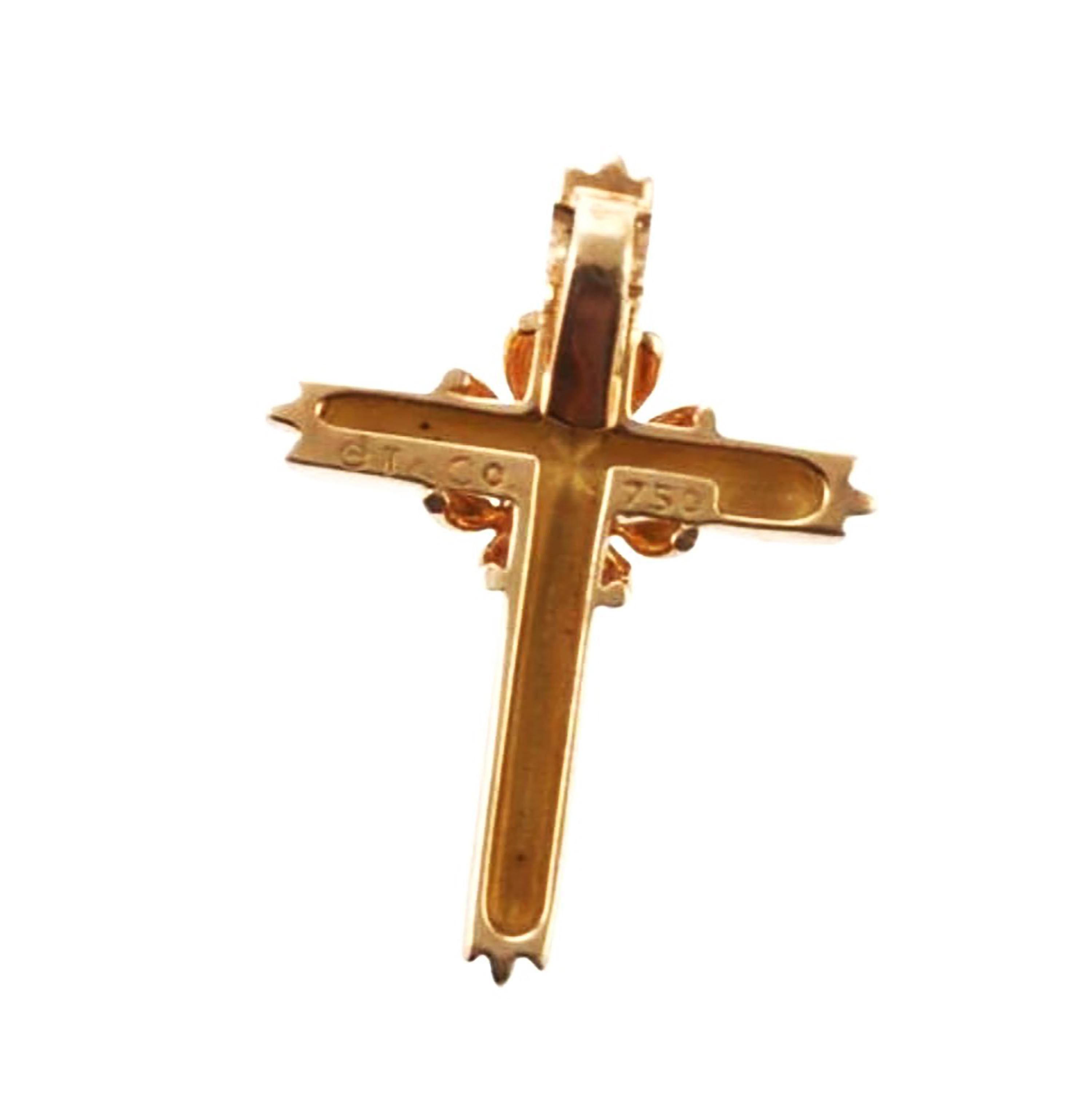 Tiffany Co Vintage 18 Karat Yellow Gold Cross 1.20 Long  In Good Condition In New York, NY