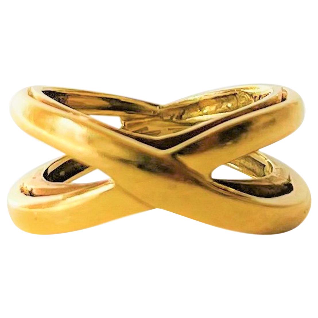 Tiffany 
Co. 18 Karat Gelbgold Crossover Double Band X-Ring