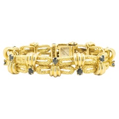 Tiffany & Co. Vintage 18 Karat Yellow Gold Intricate Sapphire Bracelet