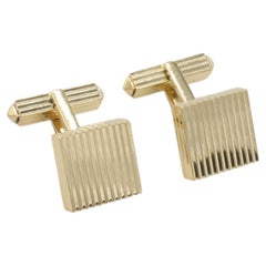 Tiffany & Co. Vintage 18 Karat Gelbgold Pyramide Quadrat Französisch Manschettenknöpfe