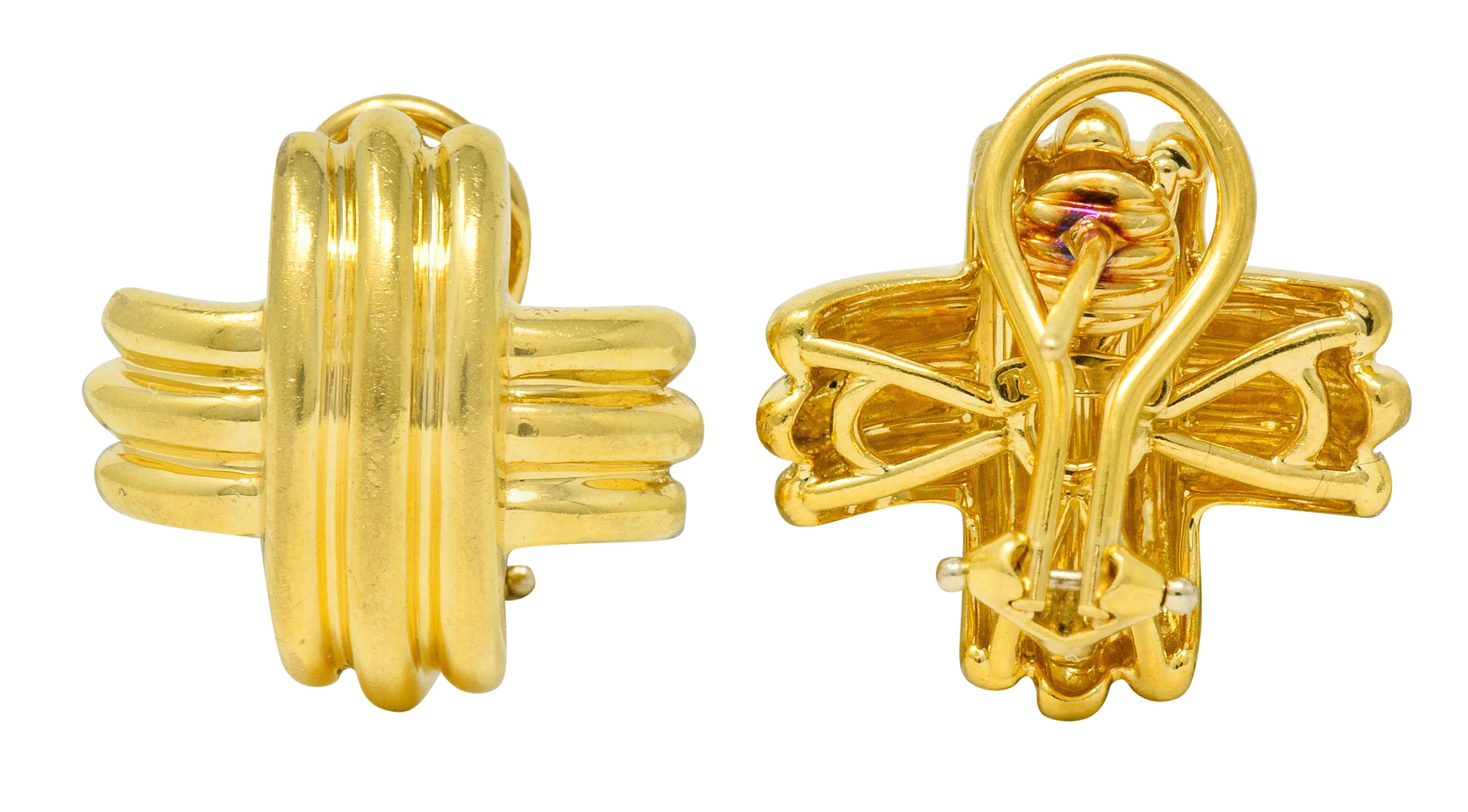 tiffany gold cross earrings