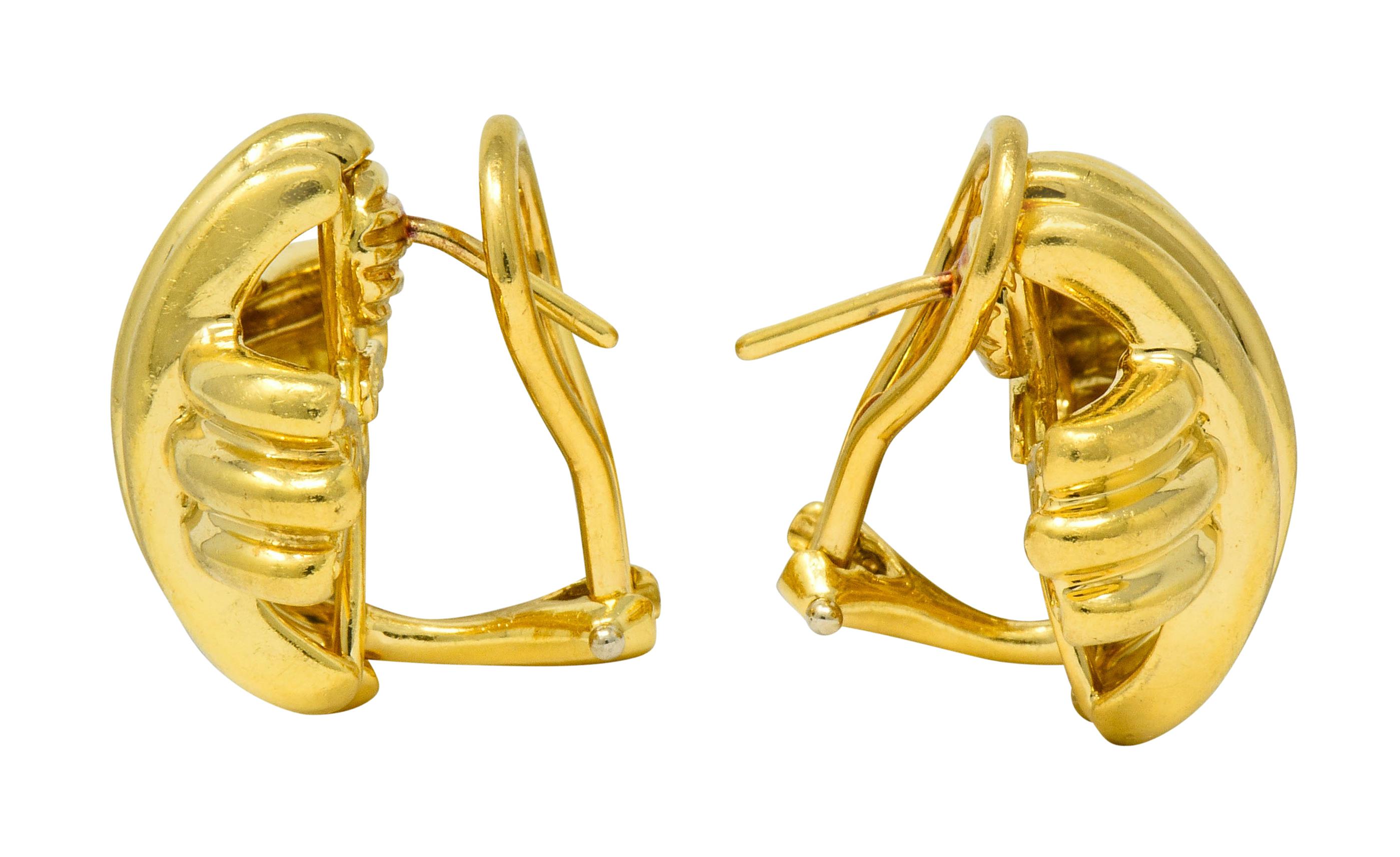 Contemporary Tiffany & Co. Vintage 18 Karat Yellow Gold Signature X Cross Earrings