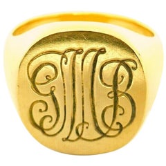 Tiffany & Co. Vintage 18 Karat Yellow Gold Signet Ring