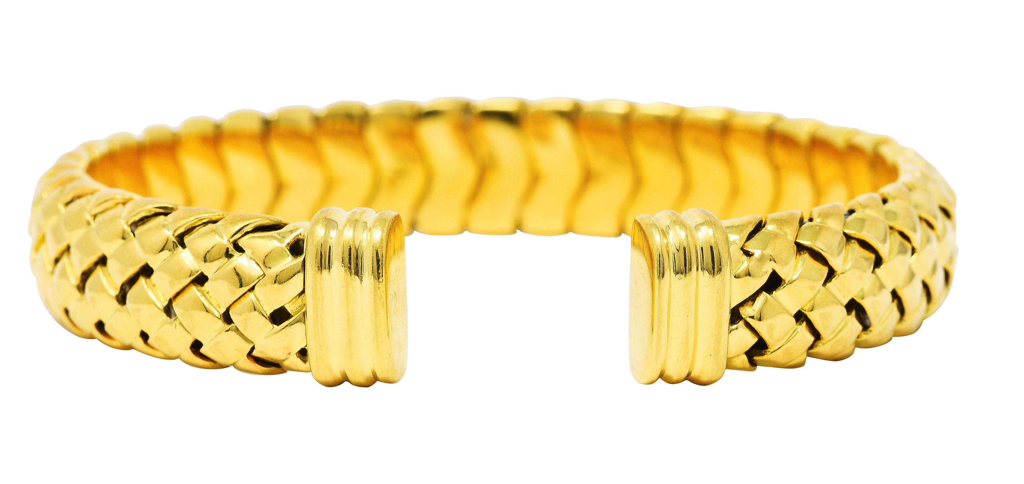 Contemporary Tiffany & Co. Vintage 18 Karat Yellow Gold Vanneire Woven Cuff Bracelet