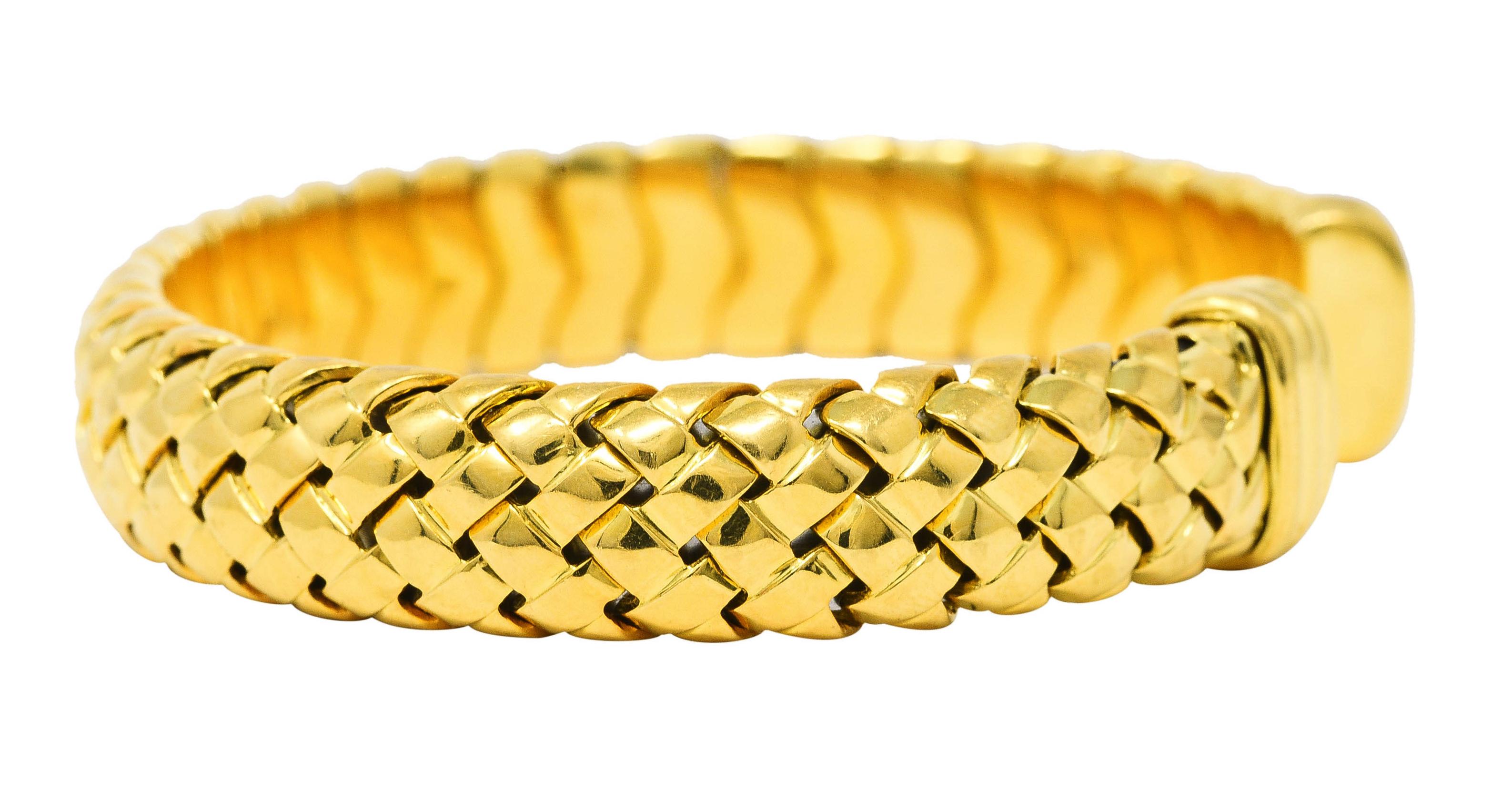 Tiffany & Co. Vintage 18 Karat Yellow Gold Vanneire Woven Cuff Bracelet In Excellent Condition In Philadelphia, PA