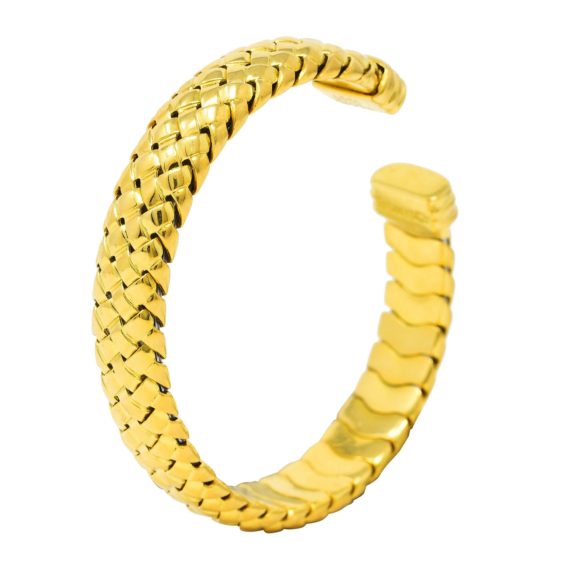 Tiffany & Co. Vintage 18 Karat Yellow Gold Vanneire Woven Cuff Bracelet 2