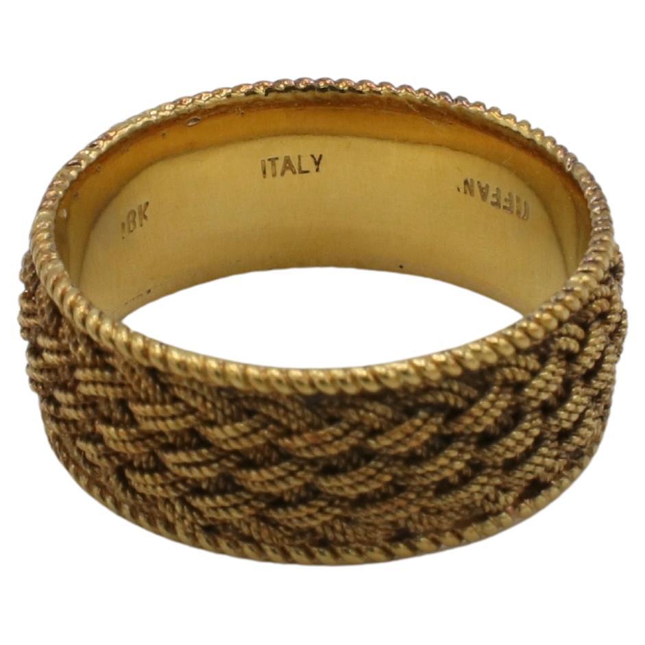 Tiffany & Co. Vintage 18 Karat Yellow Gold Woven Mesh Wide Band Ring For Sale 2