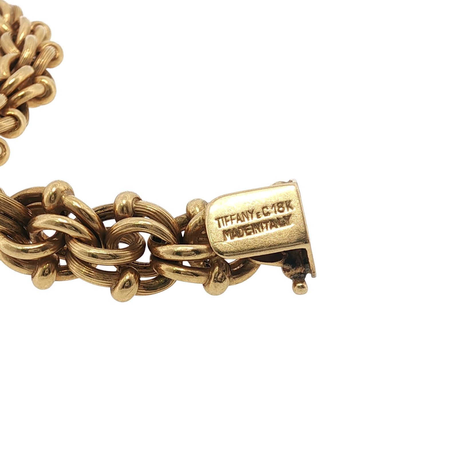 Tiffany and Co. Vintage 18K Bracelet Solid Yellow Gold For Sale at 1stDibs