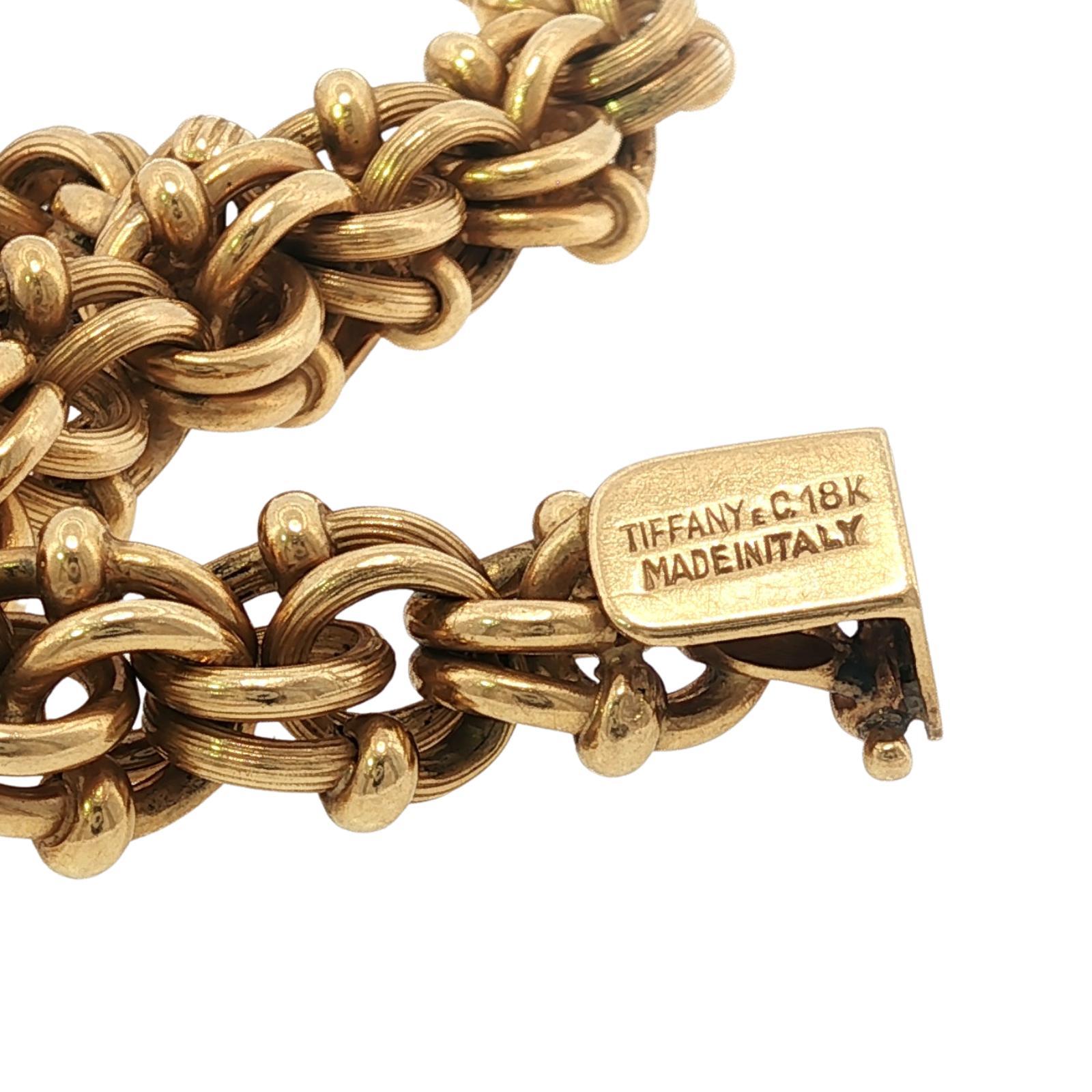 Tiffany and Co. Vintage 18K Bracelet Solid Yellow Gold For Sale at 1stDibs