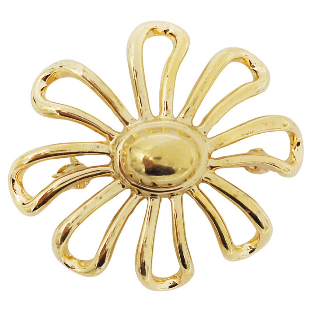 Tiffany & Co. Vintage 18k Gold Daisy Flower Brooch Pin For Sale