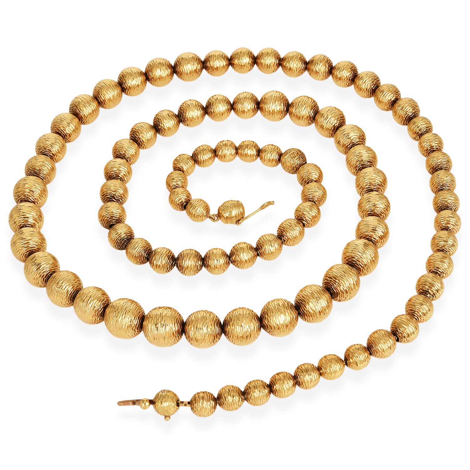 gold bead necklace tiffany