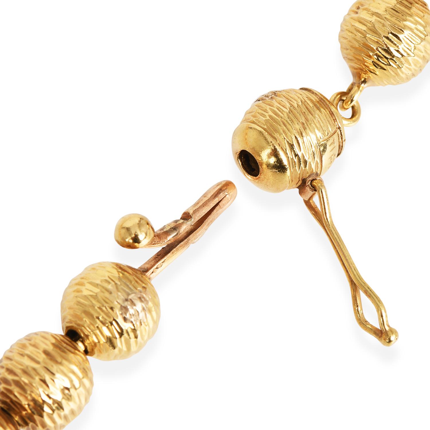 Retro Tiffany & Co. Vintage 18K Gold Graduated Bead Long Necklace