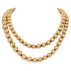 Tiffany & Co. Collana lunga con perline graduate in oro 18 carati vintage
