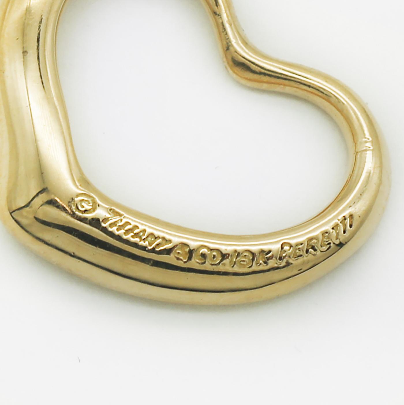 Tiffany & Co. Colgante vintage Peretti Corazón Abierto de oro de 18 quilates 1