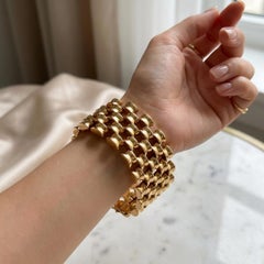 Tiffany & Co Vintage 18K Gold Sculptural Link Bracelet Bold Design