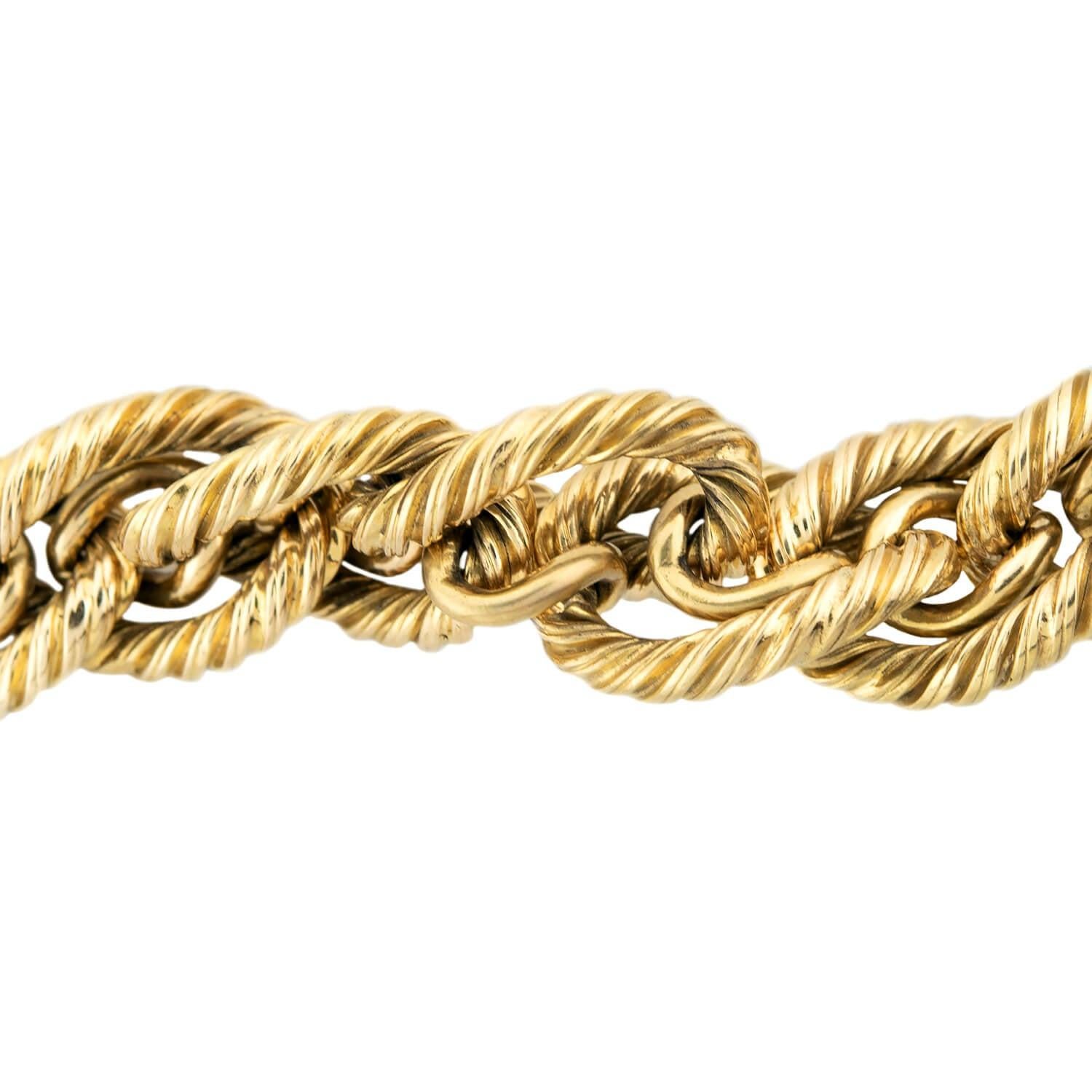 TIFFANY & CO. Vintage 18k Gold Twisted Curb Chain Bracelet 57.0dwt In Good Condition For Sale In Narberth, PA