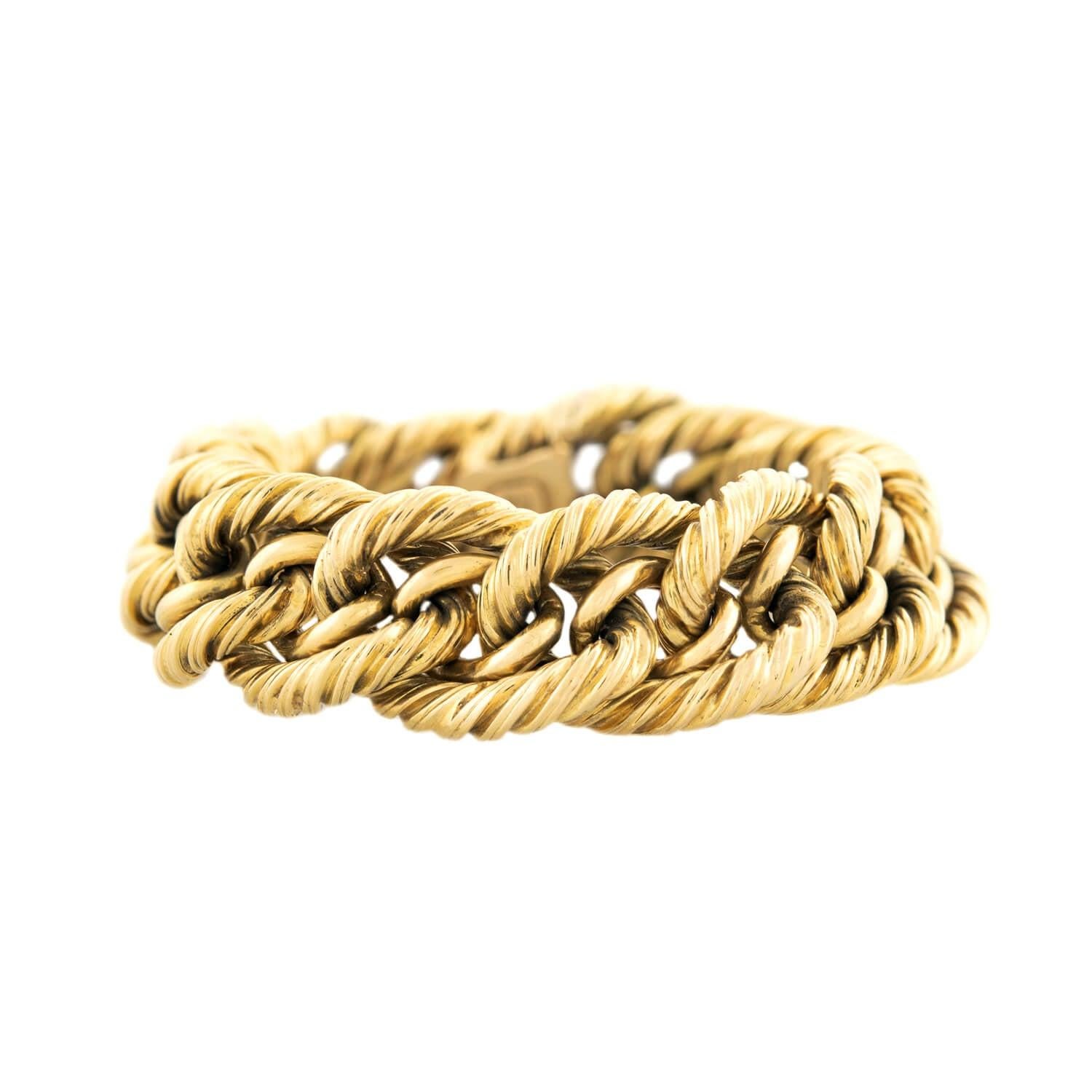 TIFFANY & CO. Bracelet à chaîne torsadée vintage en or 18 carats 57.0dwt en vente 1