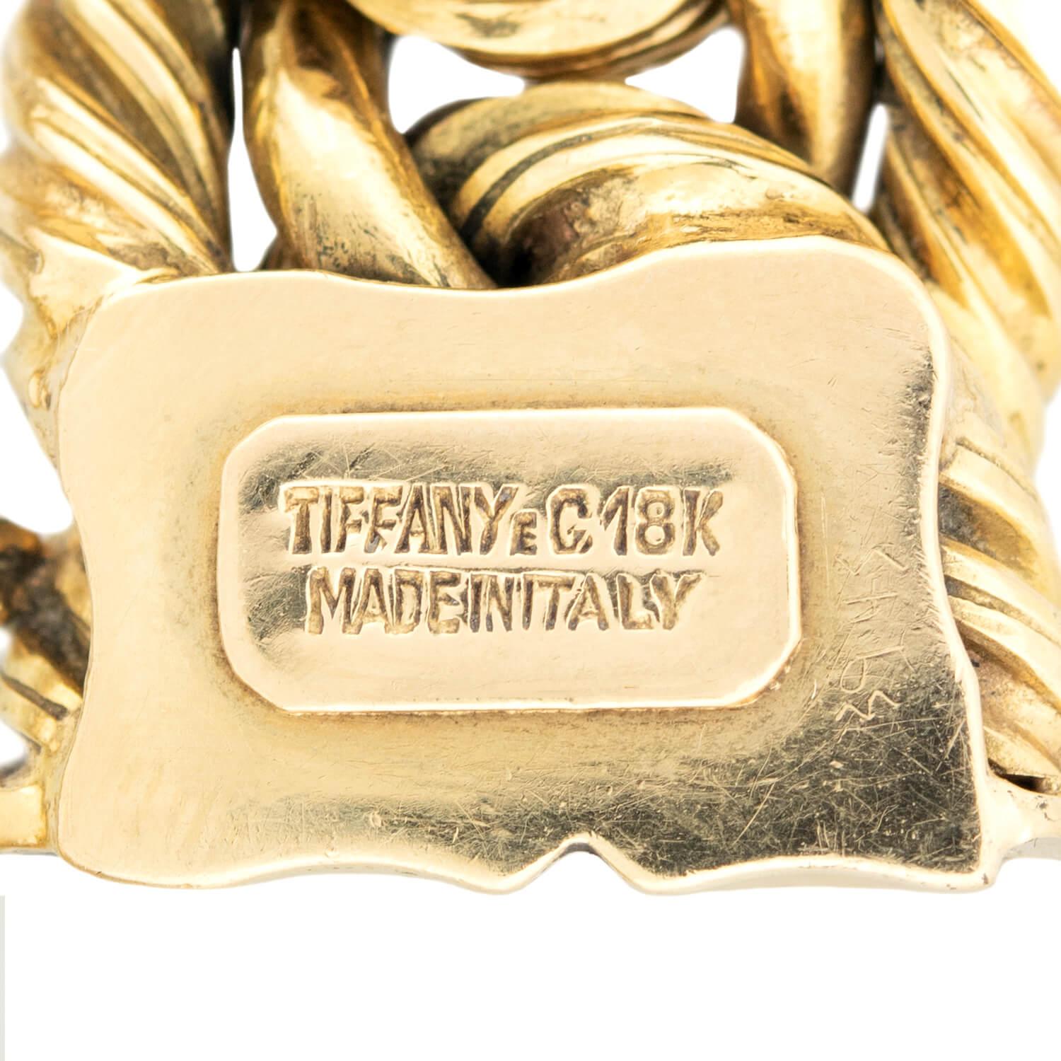 TIFFANY & CO. Bracelet à chaîne torsadée vintage en or 18 carats 57.0dwt en vente 3