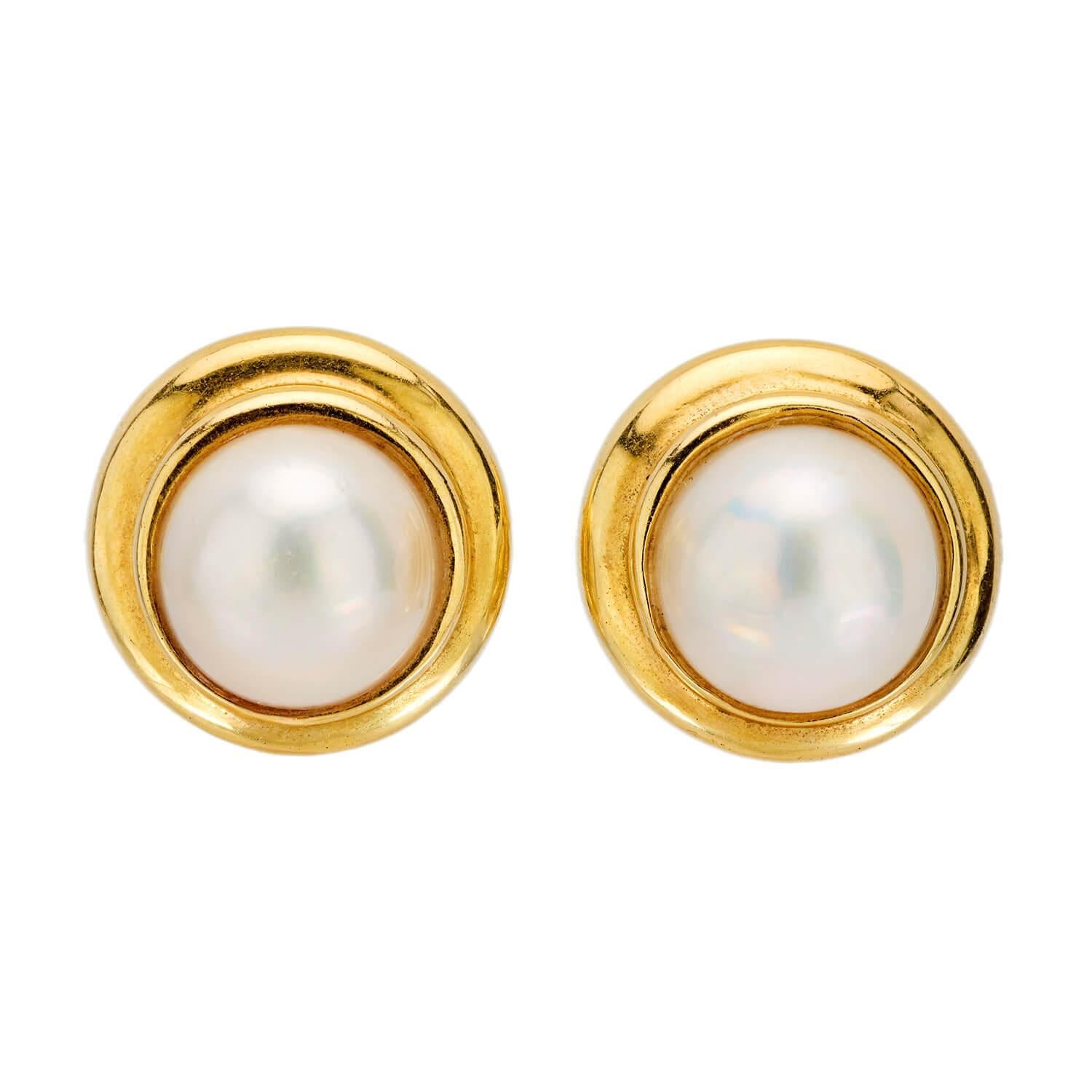 TIFFANY & CO. Vintage 18k Pearl Earrings