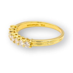 Tiffany & Co. Vintage 18K Yellow Gold 7 Stone Half-Band Wedding Ring