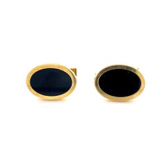 Tiffany & Co. Vintage 18K Yellow Gold and Onyx Cufflinks