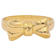 Tiffany & Co. Vintage 18K Yellow Gold Bow Ring (1990) – Size 7.75
