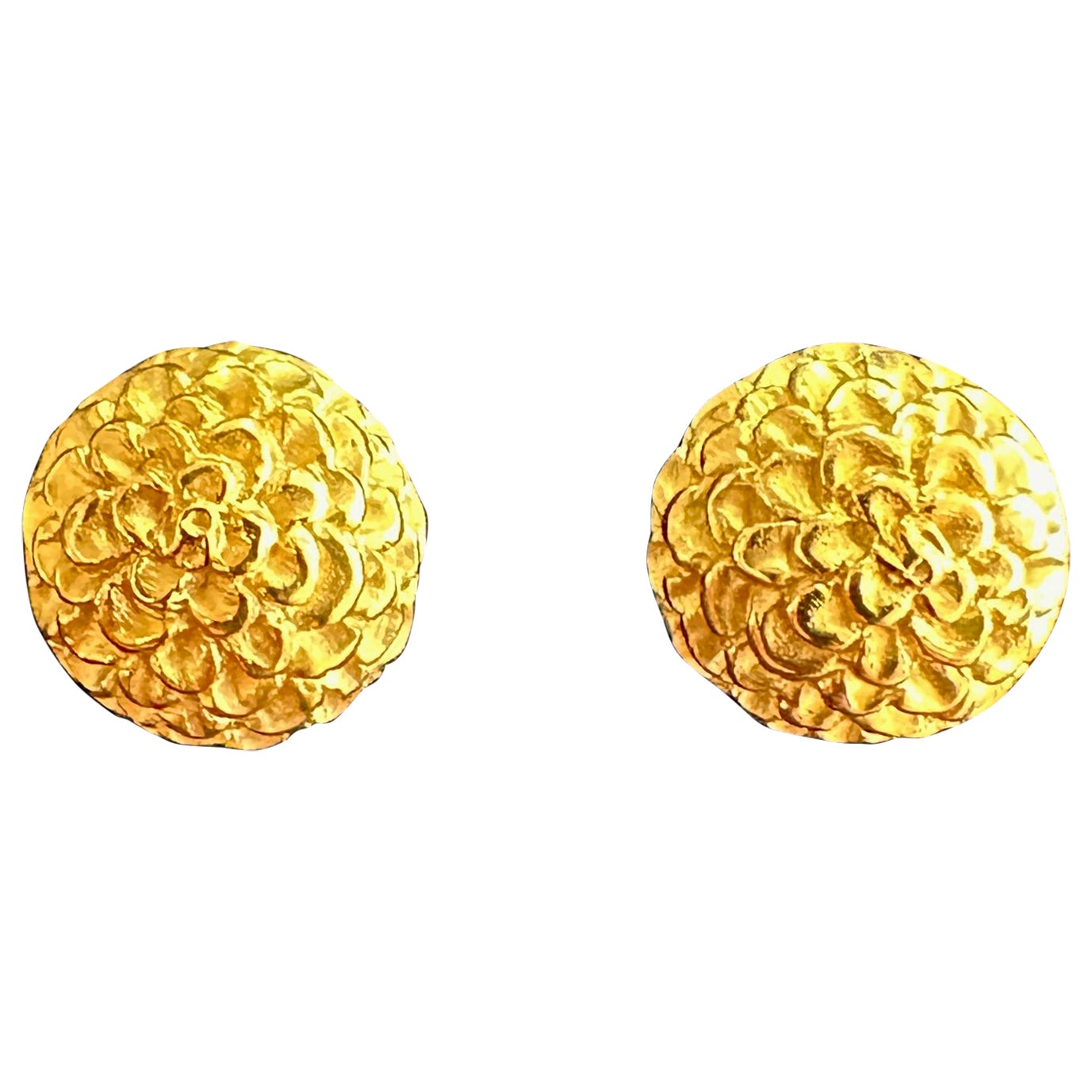 Tiffany & Co. Vintage-Ohrringe aus 18-karätigem Gelbgold in Chrysanthemenform