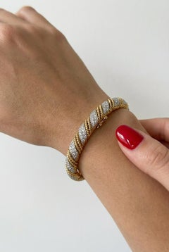 Tiffany & Co. Pulsera vintage de diamantes de oro amarillo de 18 quilates