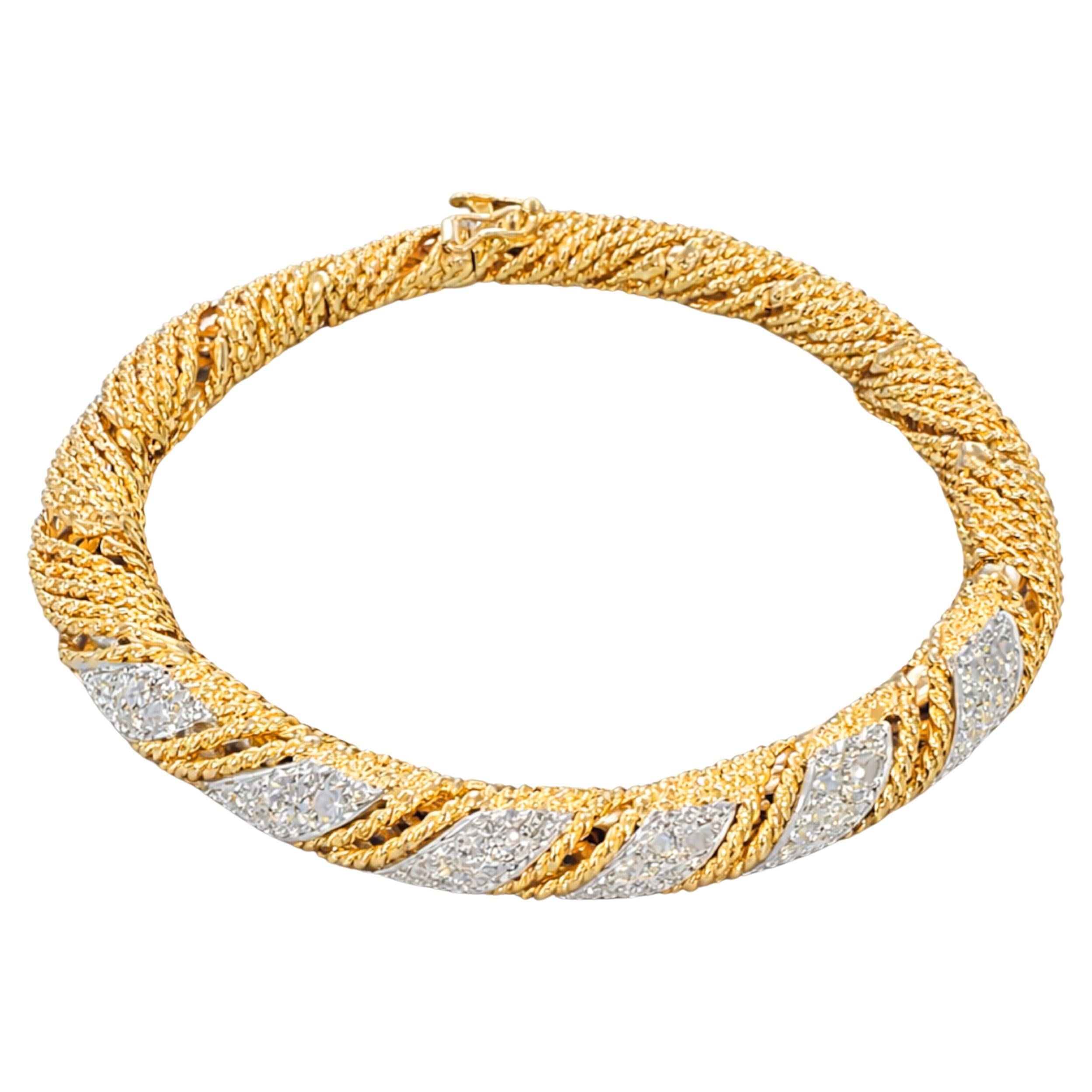 Tiffany 
Co. Vintage 18K Yellow Gold Diamond Bracelet