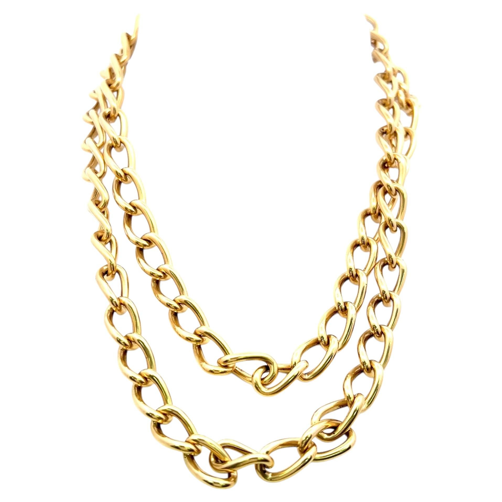 Tiffany & Co. Vintage-Halskette aus 18-karätigem Gelbgold mit Gliederkette, 35 x 0,39 x 0,17 Zoll, 96,8 Gramm